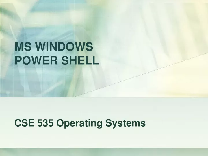 ms windows power shell