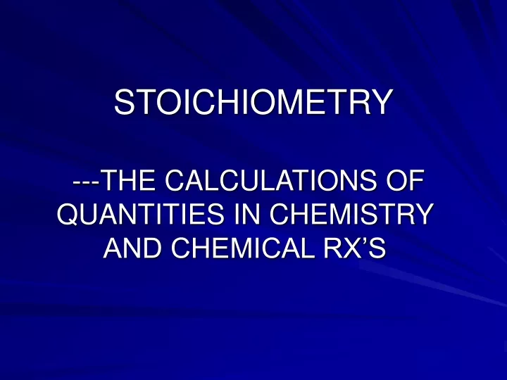 stoichiometry