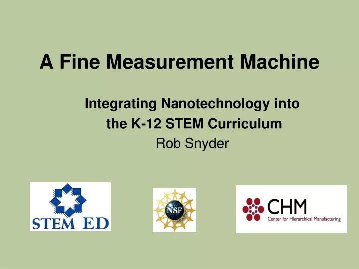 a fine measurement machine