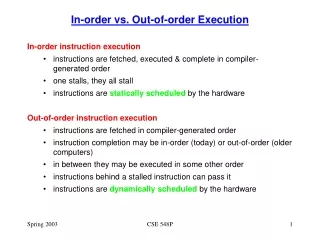 In-order vs. Out-of-order Execution