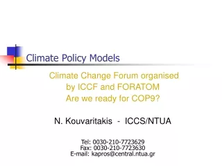 Climate Policy Models
