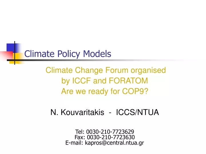 climate policy models