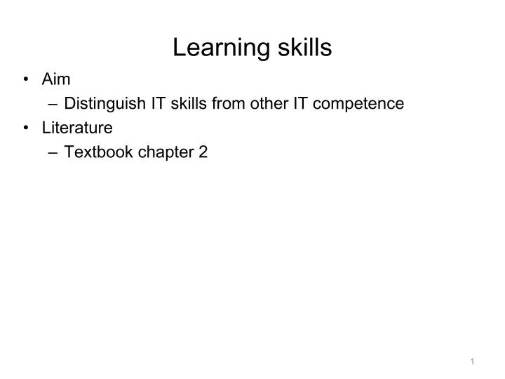 learning skills