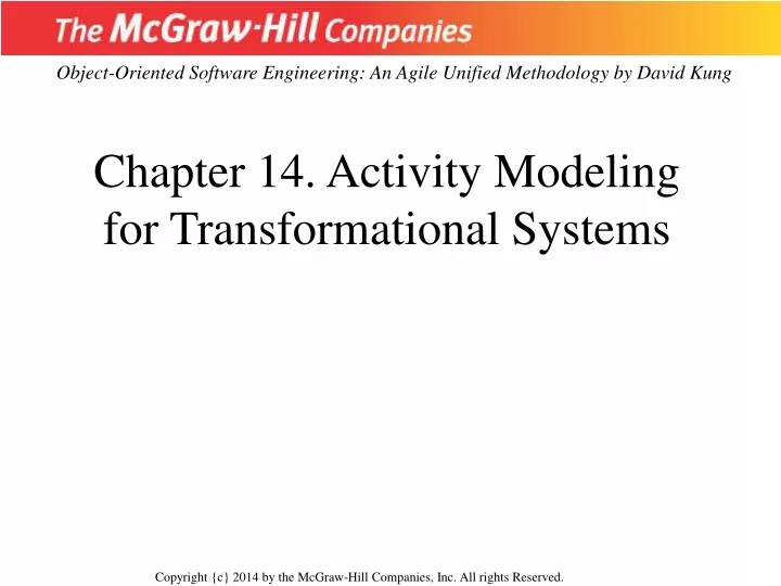 chapter 14 activity modeling for transformational systems