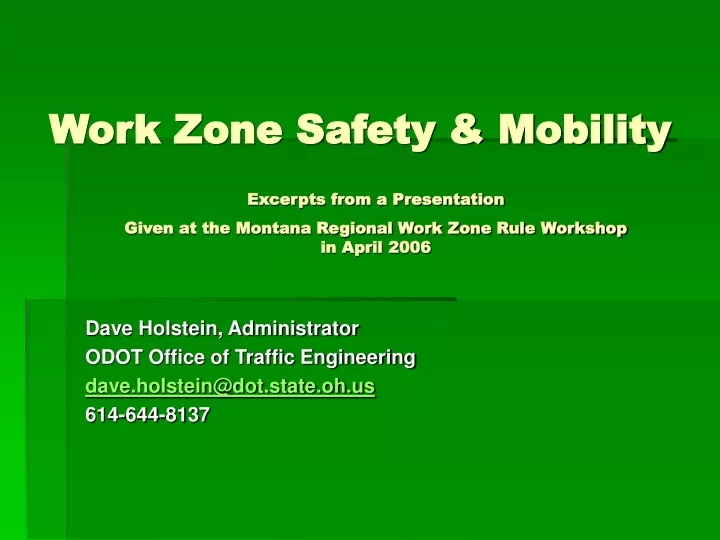 work zone safety mobility