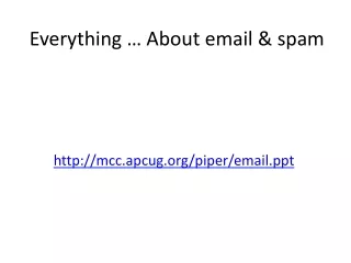 Everything … About email &amp; spam