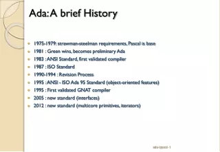 Ada: A brief History