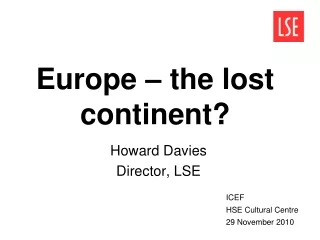 Europe – the lost continent?