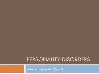 Personality Disorders