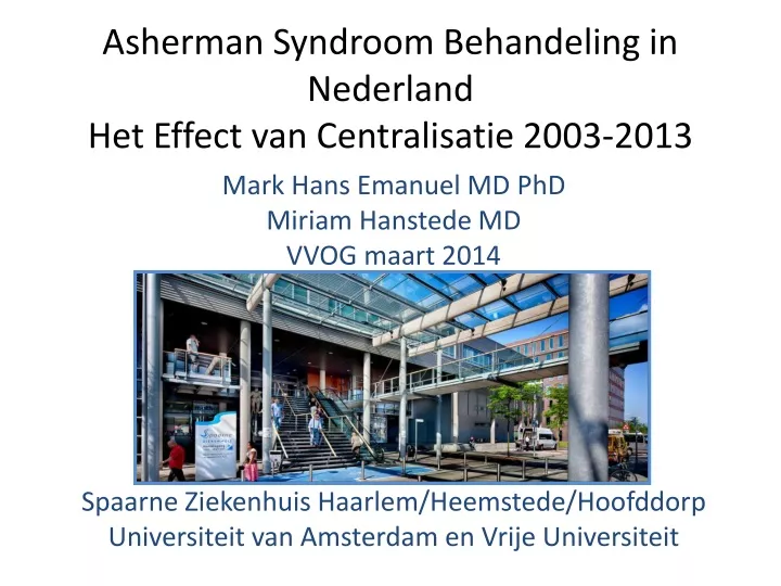 asherman syndroom behandeling in nederland