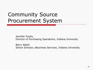 Community Source Procurement System