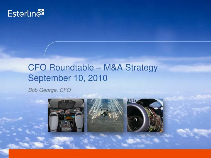 cfo roundtable m a strategy september 10 2010