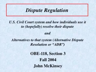 Dispute Regulation