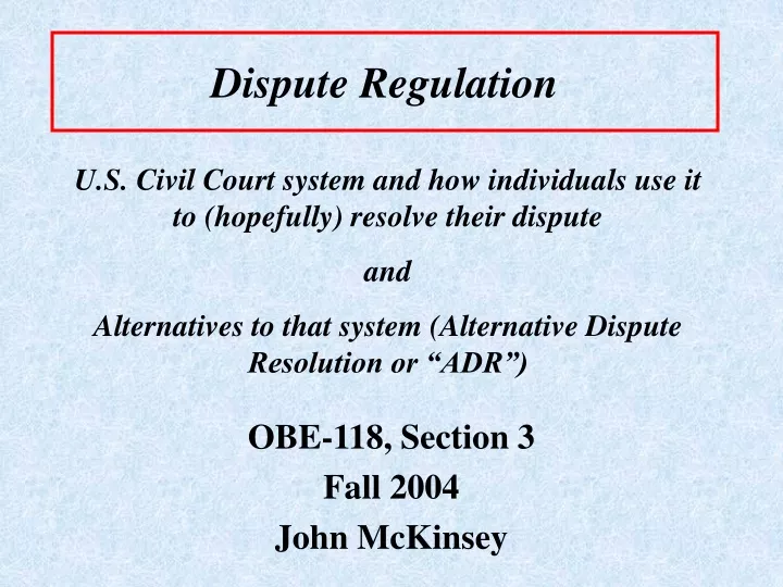 dispute regulation