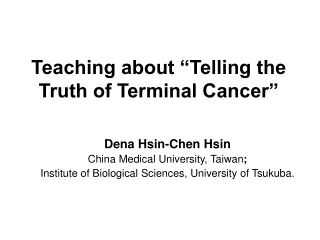 Teaching about “Telling the Truth of Terminal Cancer”