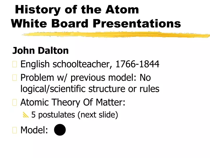 history of the atom white board presentations
