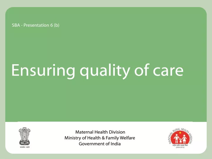 ensuring quality of care