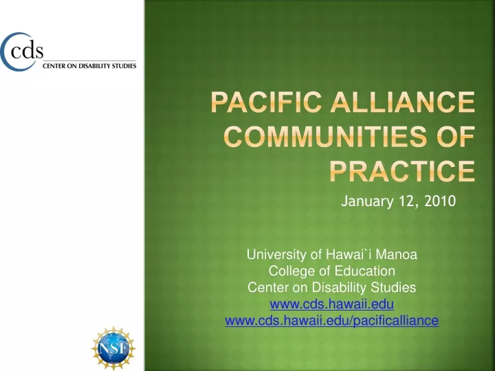 pacific alliance communities of practice