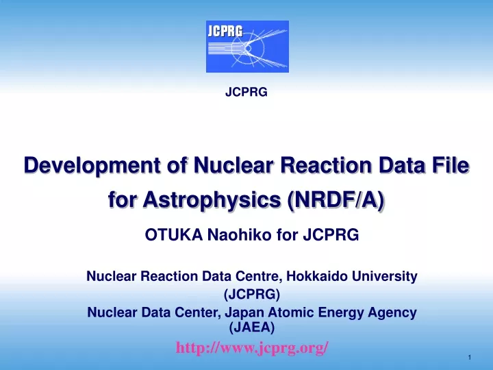 development of nuclear reaction data file for astrophysics nrdf a
