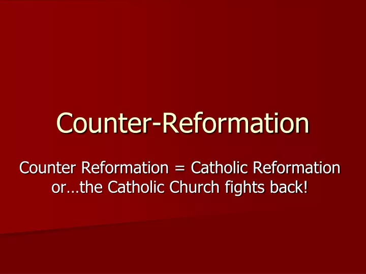 counter reformation