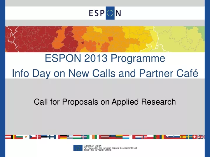 espon 2013 programme info day on new calls