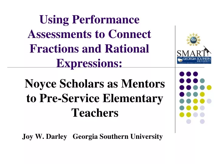 using performance assessments to connect fractions and rational expressions