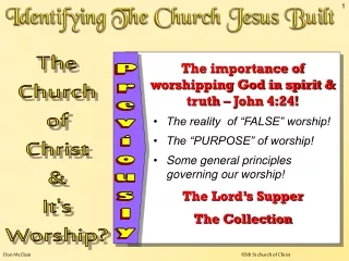 The importance of worshipping God in spirit &amp; truth – John 4:24! The reality  of “FALSE” worship!