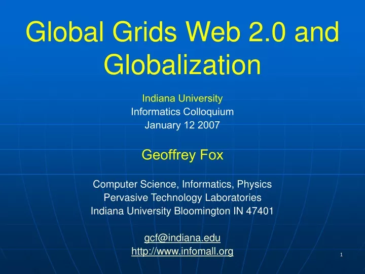 global grids web 2 0 and globalization