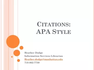 Citations:   APA Style