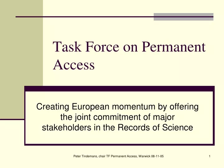 task force on permanent access