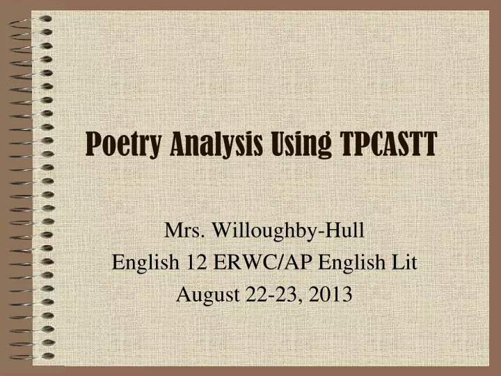 poetry analysis using tpcastt