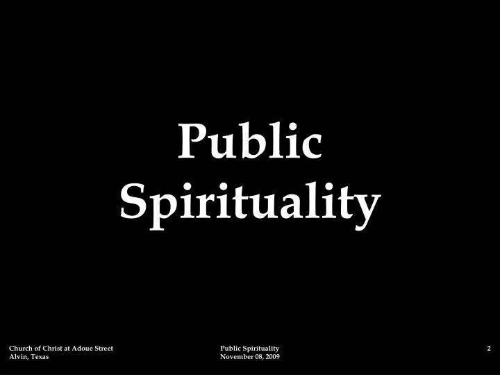 public spirituality