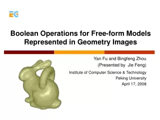 Boolean Operations for Free-form Models Represented in Geometry Images