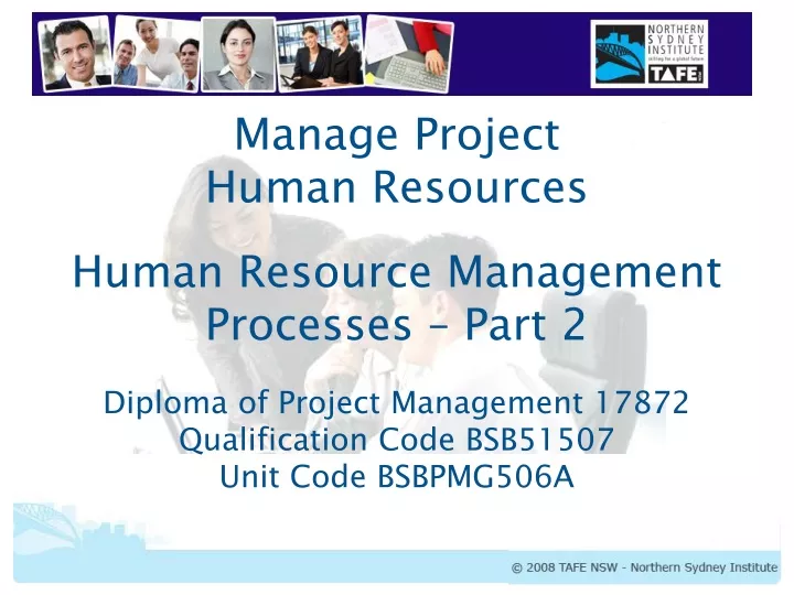 manage project human resources human resource