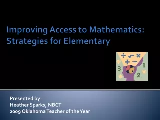 Improving Access to Mathematics:  Strategies for Elementary