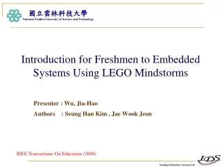 Introduction for Freshmen to Embedded Systems Using LEGO Mindstorms