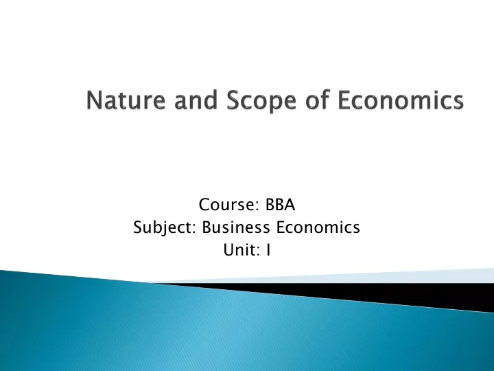 nature and scope of economics
