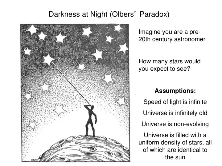 darkness at night olbers paradox