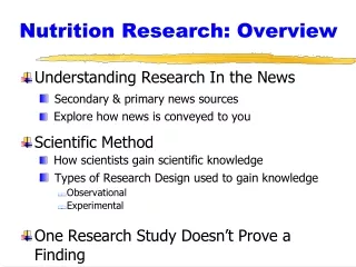 Nutrition Research: Overview