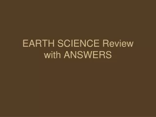 EARTH SCIENCE Review with ANSWERS