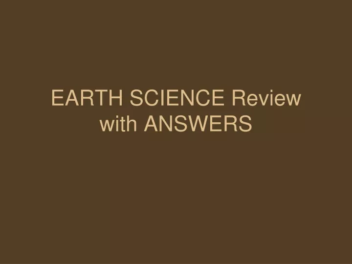 earth science review with answers