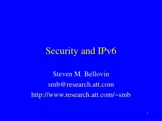 Security and IPv6