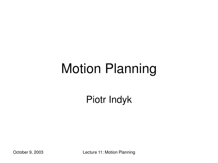 motion planning