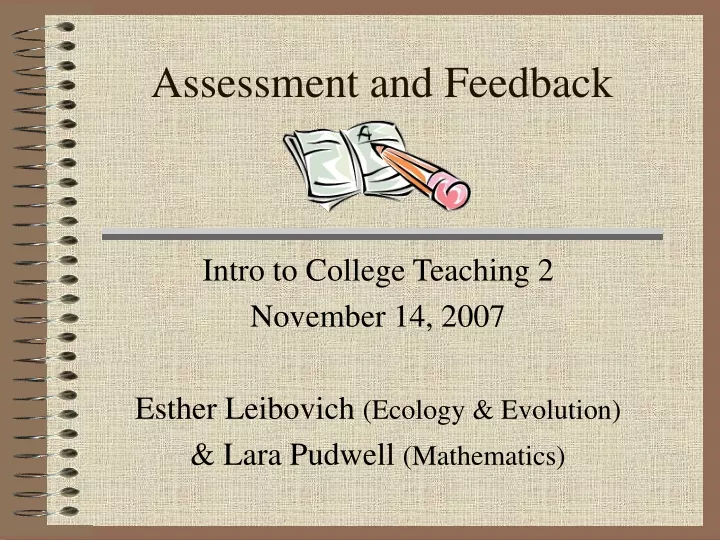 assessment and feedback