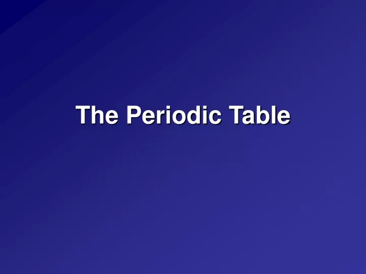 the periodic table