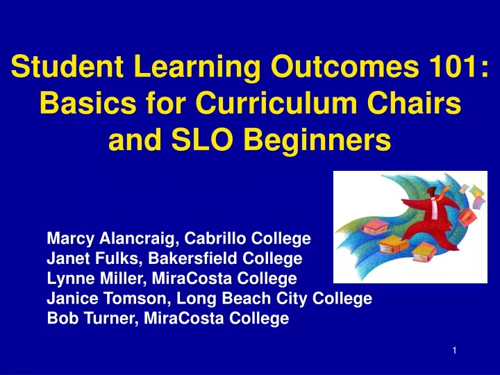 student learning outcomes 101 basics for curriculum chairs and slo beginners