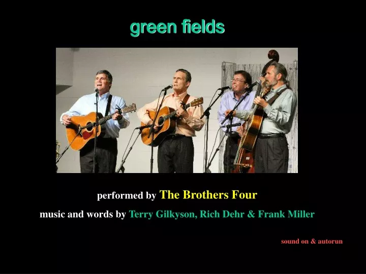 green fields performed by the brothers four music