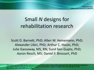 Small  N  designs for  rehabilitation research