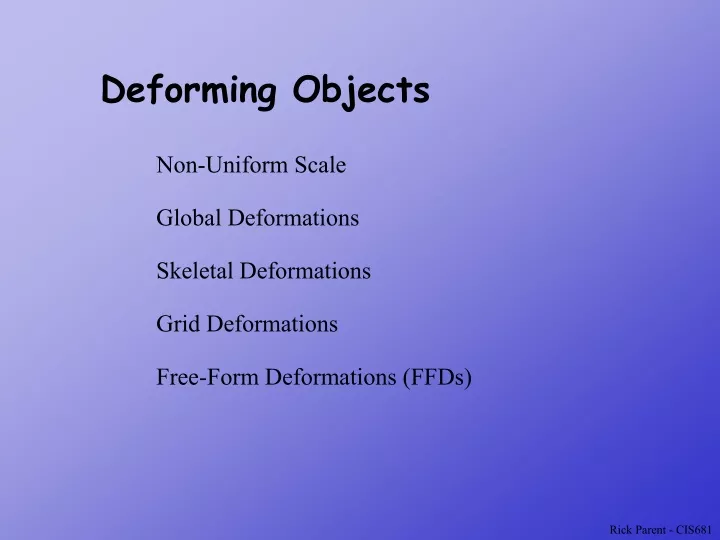 deforming objects