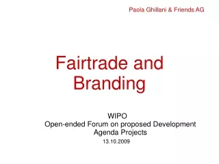 Fairtrade and Branding